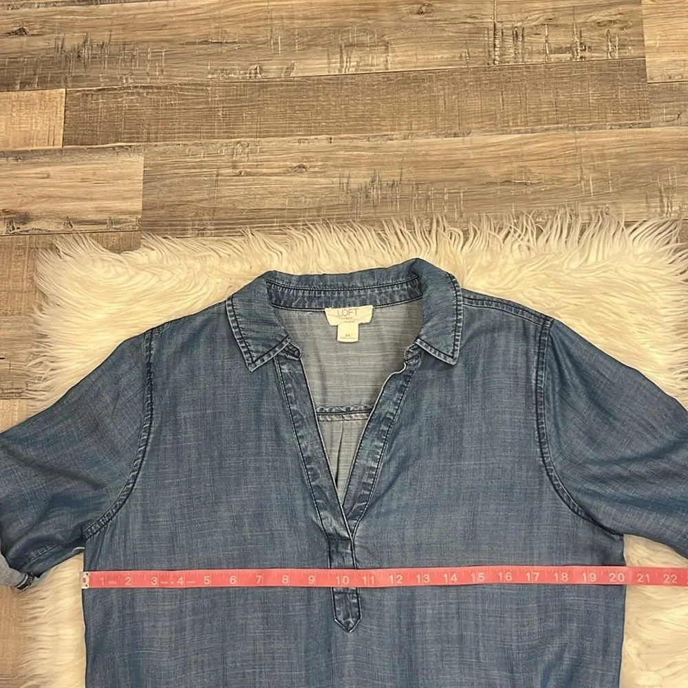 LOFT Blue Denim Mini Dress - Picture 8 of 10